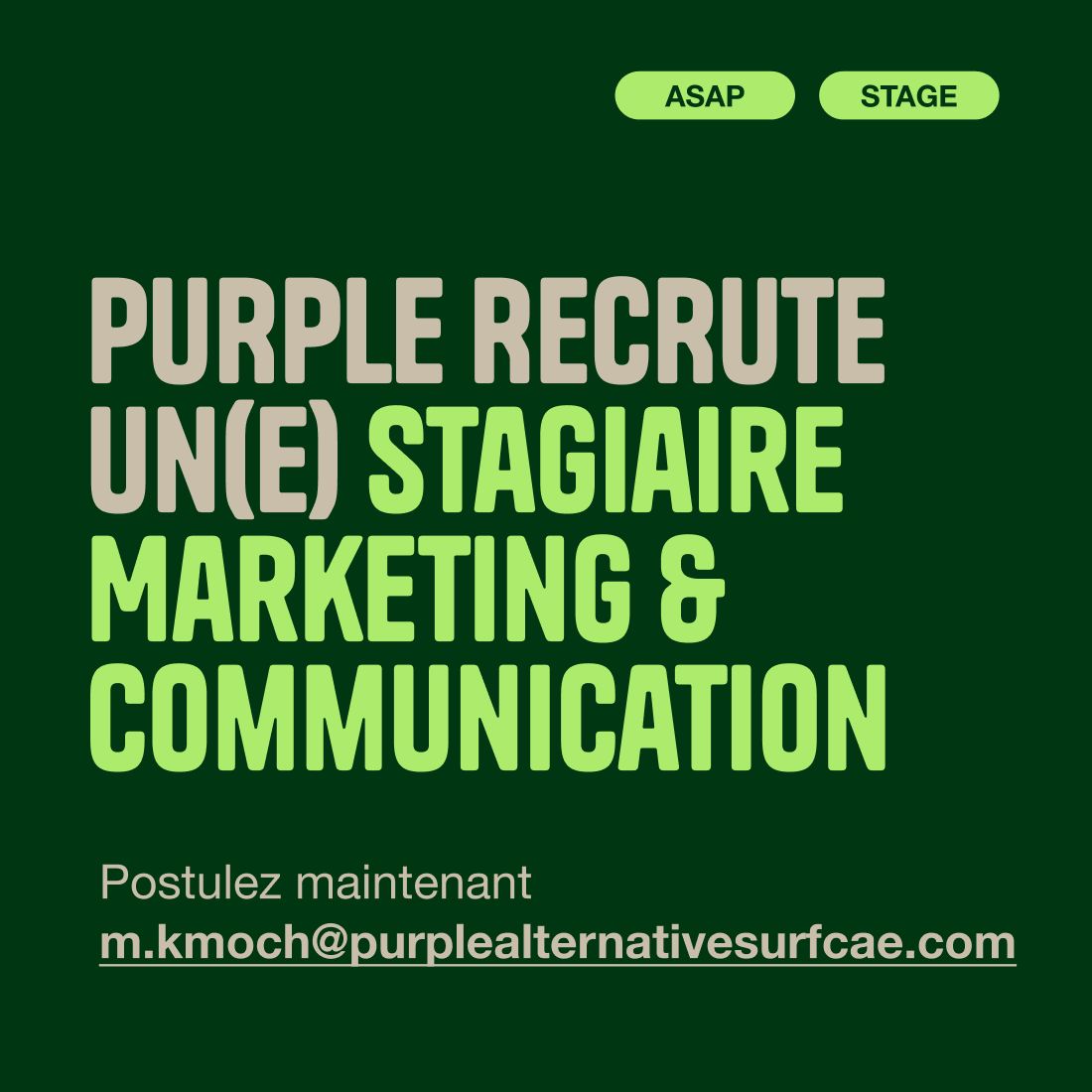 Purple recrute un·e stagiaire Marketing & Communication (H/F)
